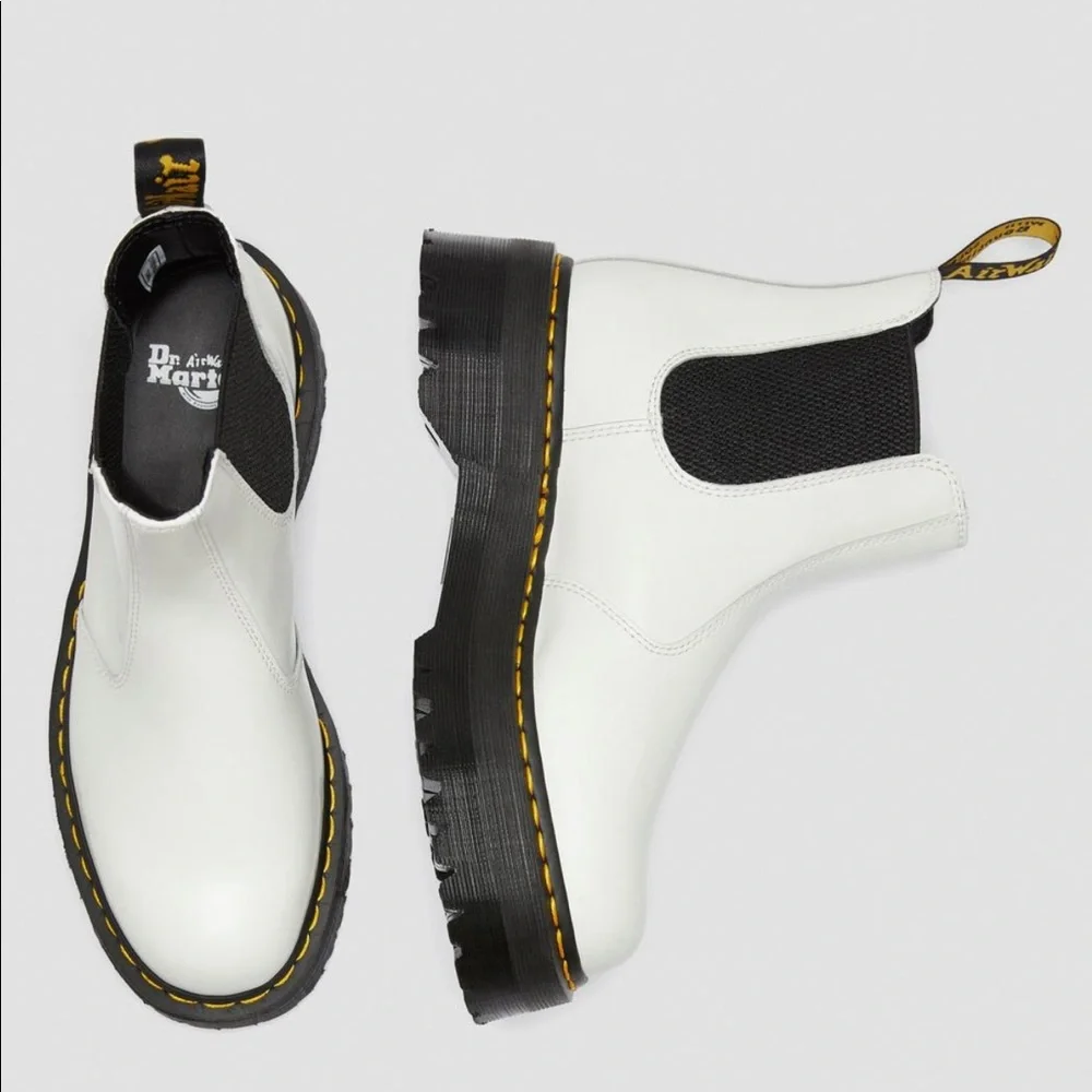 White Double Platform Dr. Martens - Picture 4 of 5